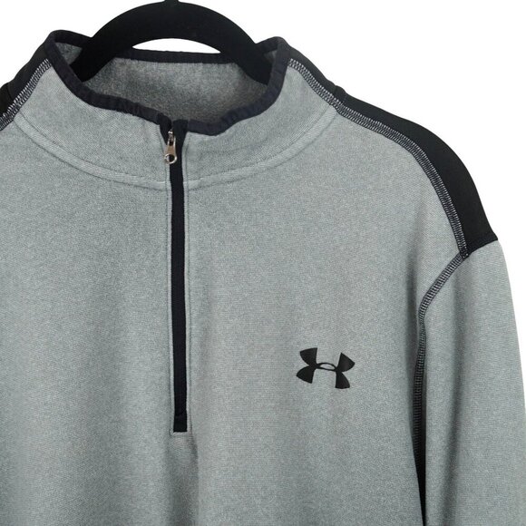 Under Armour Mens 1/4 Zip ColdGear Loose Fit Zip Pullover Sweatshirt Size L - Picture 2 of 6